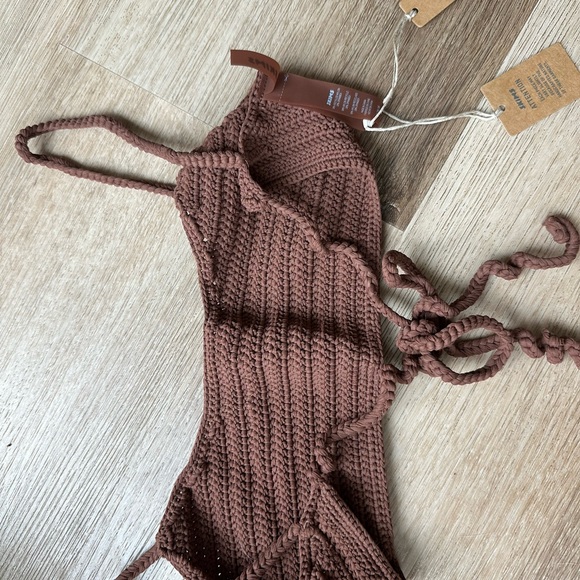 Brown Crochet Bikini Set - Picture 4 of 5